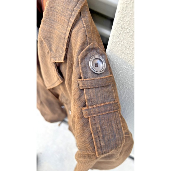 INSERCH Limited Edition Men's Brown Faux Leather Blazer Jacket Size 4XL - Picture 8 of 12